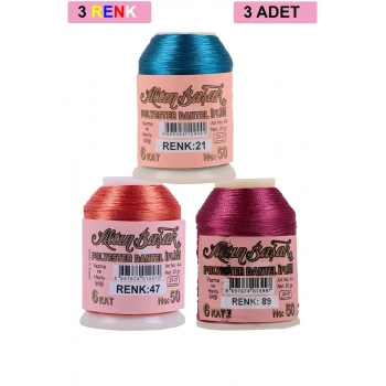 3 Adet Altınbaşak Oya ve Dantel İpi 20 gr - Biçomi - No: 047 - 089 - 021