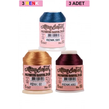 3 Adet Altınbaşak Oya ve Dantel İpi 20 gr - Biçomi - No: 050 - 480 - 585