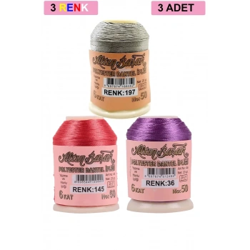 3 Adet Altınbaşak Oya ve Dantel İpi 20 gr - Biçomi - No: 145 - 036 - 197