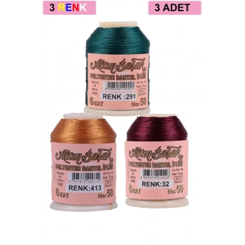 3 Adet Altınbaşak Oya ve Dantel İpi 20 gr - Biçomi - No: 413 - 032 - 291