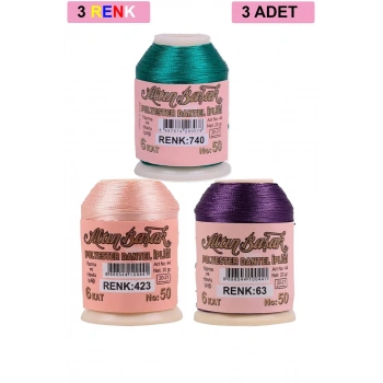 3 Adet Altınbaşak Oya ve Dantel İpi 20 gr - Biçomi - No: 423 - 063 - 740