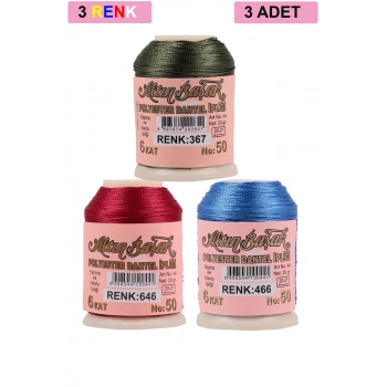 3 Adet Altınbaşak Oya ve Dantel İpi 20 gr - Biçomi - No: 646 - 466 - 367