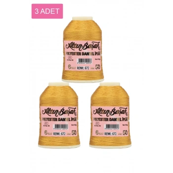 3 Adet Altınbaşak Oya ve Dantel İpi 20 gr - Biçomi - No: 672