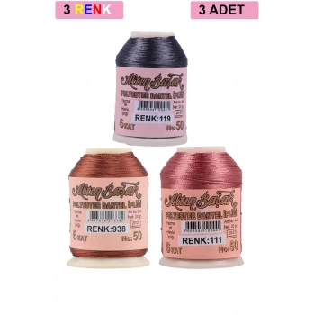 3 Adet Altınbaşak Oya ve Dantel İpi 20 gr - Biçomi - No: 938 - 111 - 119
