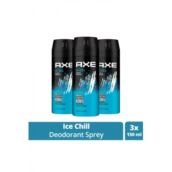 3 Adet Axe Ice Chill Erkek Deodorant Sprey 150 ml