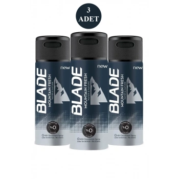 3 Adet Mountain Fresh Erkek Deodorant 150ml Leke Bırakmaz