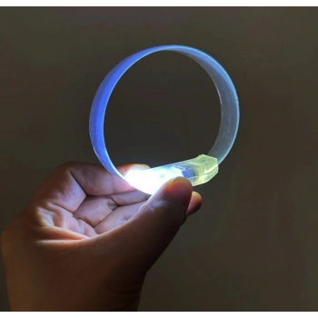 3 Modlu Pilli Led Işıklı Esnek Parti Bilekliği Beyaz