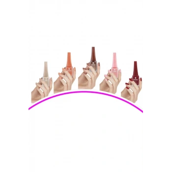 5 Adet Keratinli Besleyici Oje 14 ml SET6  mudanis