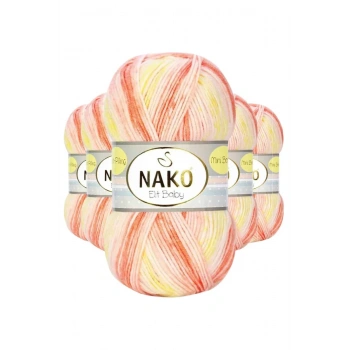 5 Adet Mini Batik Bebe El Örgü İpi Turuncu Sarı 32430