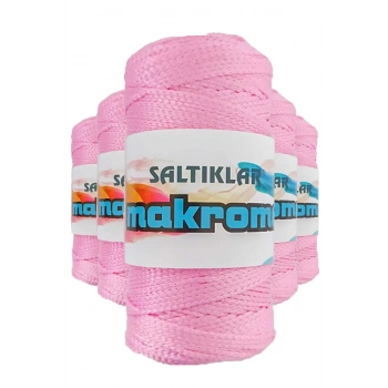 5 Adet Polyester Makrome İpi 1545 Pembe 100 gr