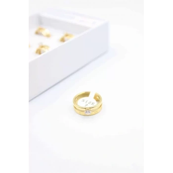 6lı Çelik Yüzük - Altın