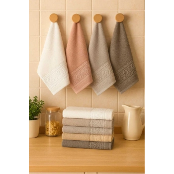 6 Parça Mutfak Havlusu Seti %100 Pamuklu Dalga