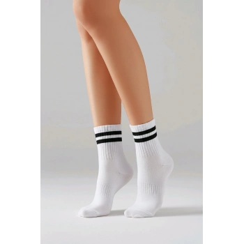 Beyaz Sporcu Kolej Patik Çorap 3lü Set