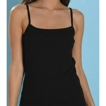 Bicomi İp Askılı Siyah Ribana Atlet