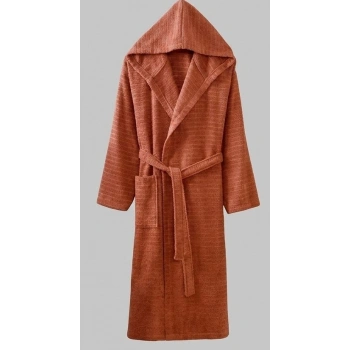 Bicomi Premium Kapüşonlu Unisex Bornoz - %100 Soft Pamuklu Yumuşak Doku (Kahve)
