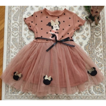 Tahriş Etmeyen Astarlı Mickey Tütü Elbise