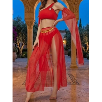 Bicomi Red Passion: Hareket Özgürlüğü Sunan İpeksi Dansçı Kostümü