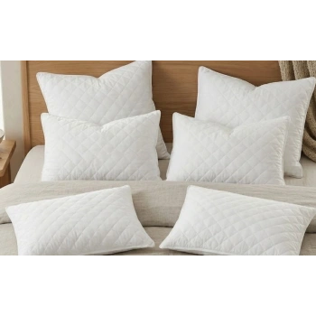 Bicomi Hijyen ve Konfor Seti: 6’lı %100 Pamuk Nefes Alan Kapitoneli Yastık Koruyucu