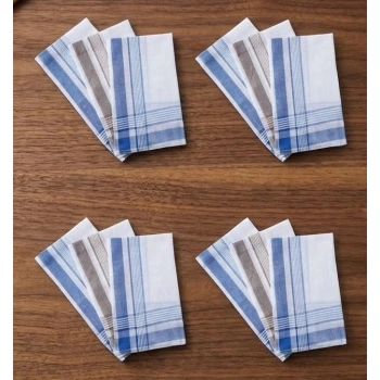 Ultra Yumuşak %100 Pamuklu, Hijyenik El ve Cep Mendili Seti (12’li Ekonomik Paket)