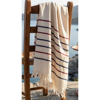 Hızlı Kuruyan, Hafif Tasarımlı Waves %100 Pamuklu Plaj Peştemali (70x150 cm)