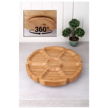 7 Bölmeli 25 Cm Dönerli Bambu Sunum Biçomi-BLS DS7-2525