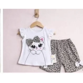 9/24 Ay Leopar Kedi Baskılı Bebek Takımı