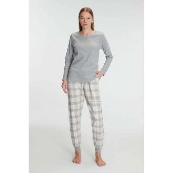 Anıl Pamuklu Uzun Kol Pijama Takımı