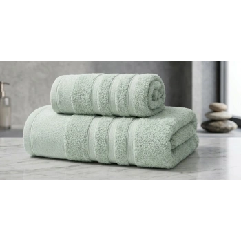 Ayla %100 Pamuklu 2 Parça Ultra Emici Konfor Banyo Havlu Seti (Yeşil)