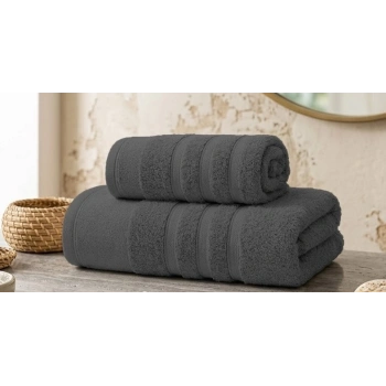 Ayla Antrasit Ultra Emici Hızlı Kuruyan %100 Pamuklu Spa Konforu Banyo Havlu Seti