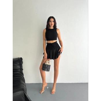 Ayrobin Şortlu Etek - Siyah -