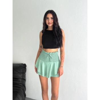 Ayrobin Şortlu Etek - Su Yeşili -