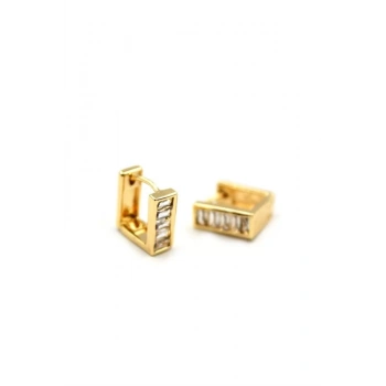 Baget Taşlı Küpe - Altın