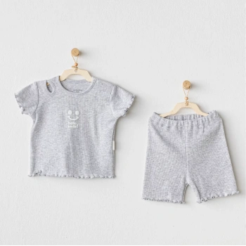 Basic 2li Takım Grey Melange