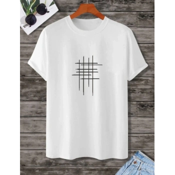 Baskılı Oversize T-Shirt - Beyaz -