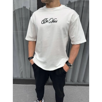 Baskılı Oversize T-Shirt - Beyaz -