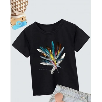 Baskılı T-Shirt- Siyah -