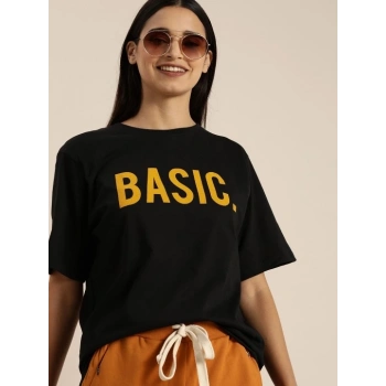 Baskılı   T-shirt - Siyah -