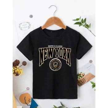 Baskılı T-Shirt - Siyah -