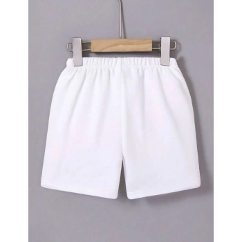 Beli Lastikli Mini Düz Şort - Beyaz -