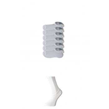 Beyaz Erkek Görünmez Çorap 6 çift