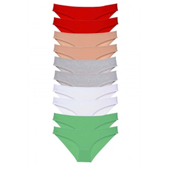 biçomi 10 adet Süper Eko Set Likralı Kadın Slip 506