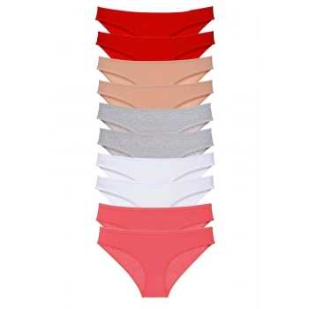 biçomi 10 adet Süper Eko Set Likralı Kadın Slip Külot 507