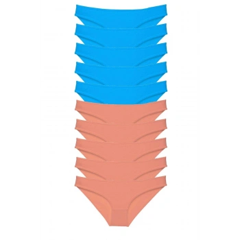 biçomi 10 adet Süper Eko Set Likralı Kadın Slip Pudra Mavi