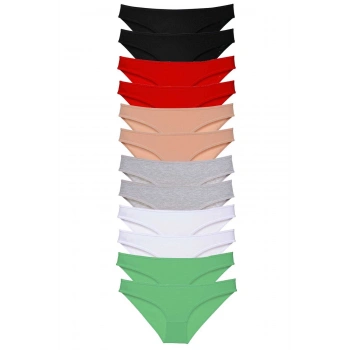 biçomi 12 adet Süper Eko Set Likralı Kadın Slip Külot Set 2