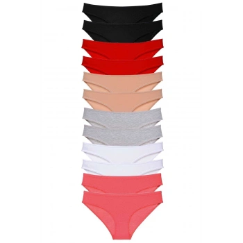 biçomi 12 adet Süper Eko Set Likralı Kadın Slip Külot Set 3