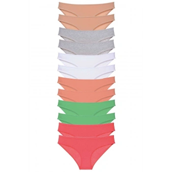 biçomi 12 adet Süper Eko Set Likralı Kadın Slip Külot Set 6