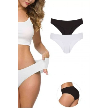 biçomi 2 Adet Kadın Dikişsiz Lazer Kesim Esnek İz yapmayan Külot S1