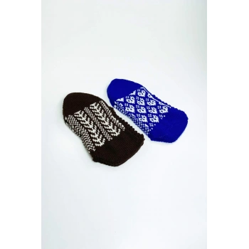 biçomi 2 Çift El Örgüsü Kışlık Şık Kadın Yün Patik Set 11