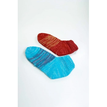 biçomi 2 Çift El Örgüsü Kışlık Şık Kadın Yün Patik Set 14