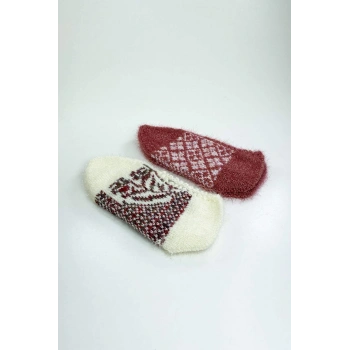 biçomi 2 Çift El Örgüsü Kışlık Şık Kadın Yün Patik Set 2